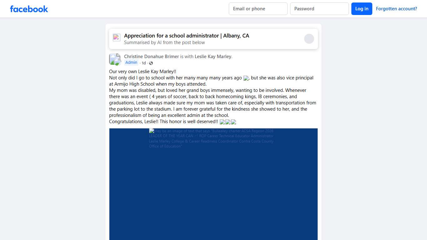 Solano County Community Awareness~ SCCA Our very own Leslie Kay Marley Facebook