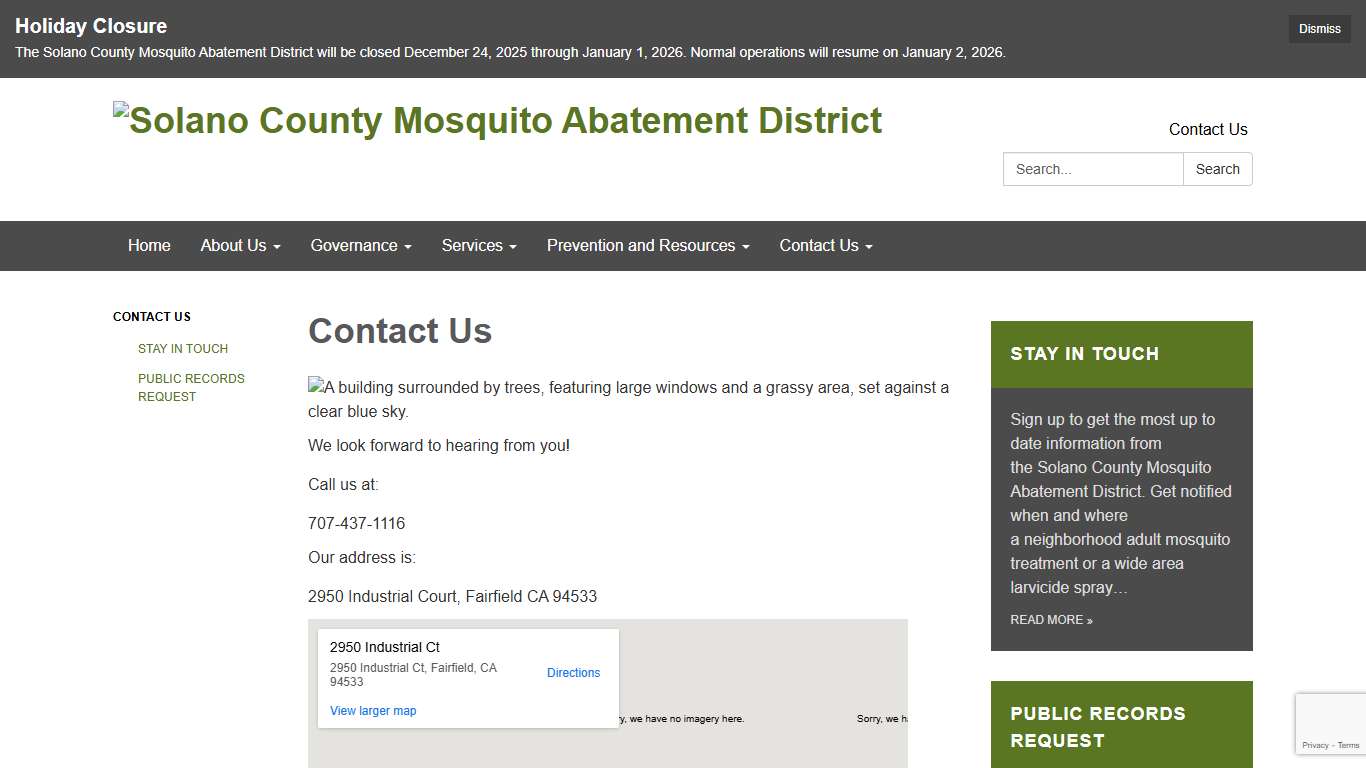 Contact Us - Solano County Mosquito Abatement District